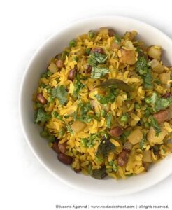 Indian Style Green Peas Flattened Rice Recipe