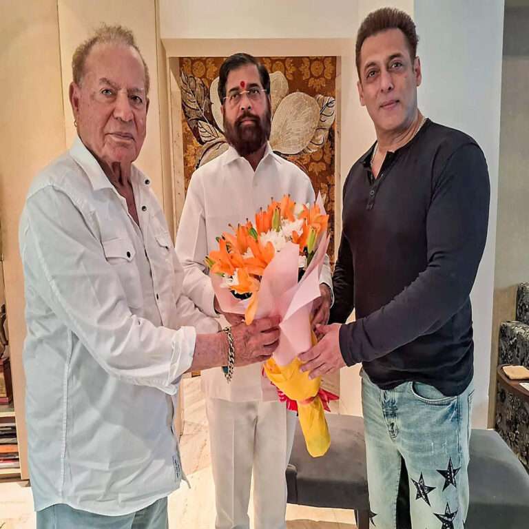 CM Eknath Shinde Meets Salman Khan At Mumbai Home