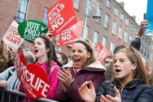 Anti-Abortion Rally and Pro-Choice Protesters Converge in Dublin